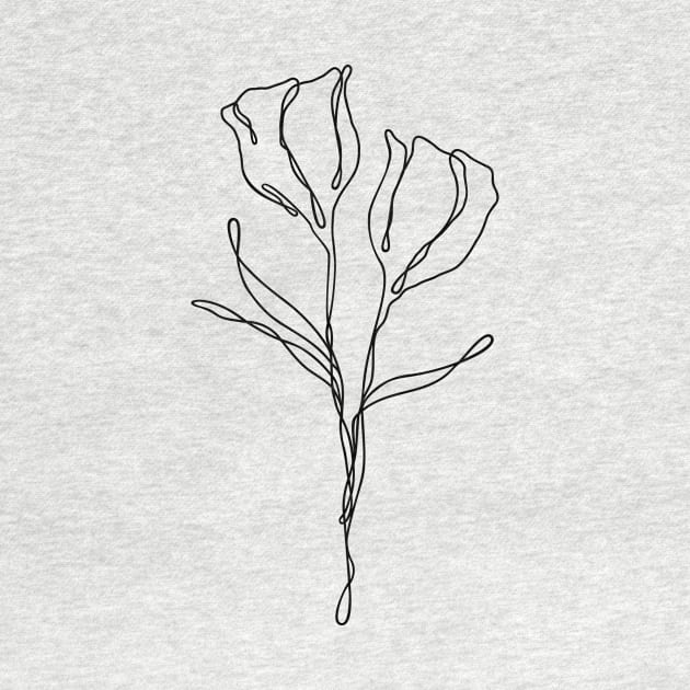 Wildflower Line Art | Floral Botanical Minimalist Lineart by RachelFCreative